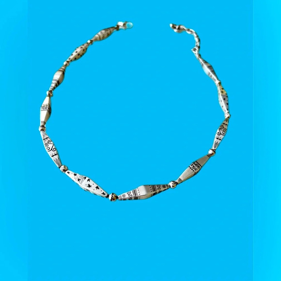 Brighton Silver Tone Scrolled Lanyard & Geometric Link Necklace 80.9g - Picture 6 of 7